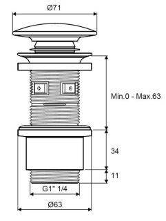 Донный клапан для раковины Whitecross 3101.0001.200 клик-клак белый матовый