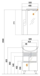 Зеркальный шкаф Акватон Панда левый 50см белый 1A007402PD01L