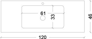 Раковина Armadi Art Vallessi 120см керамика белый глянец 838-120-WG