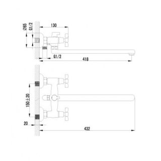 Смеситель для ванны Lemark Benefit (LM2512C)