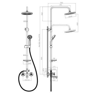 Душевая стойка Rossinka Q02-46 для ванны и душа