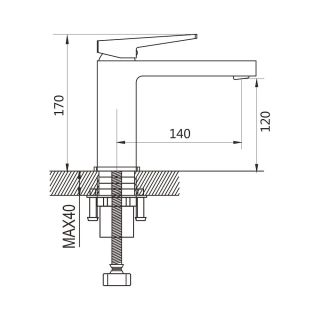 Смеситель для раковины Shevanik S8901T-1 оружейная сталь