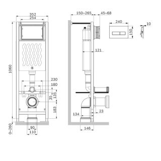 Инсталляция для подвесного унитаза Am.Pm ErgoFit I012711.0351 хром