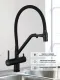 Смесители для кухни Gappo G4398-86 под фильтр с гибким изливом чёрный