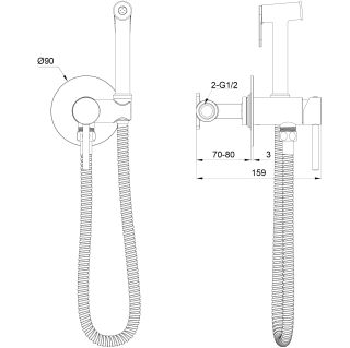 Гигиенический душ со смесителем Wonzon & Woghand Stick WW-88829902-MW белый матовый