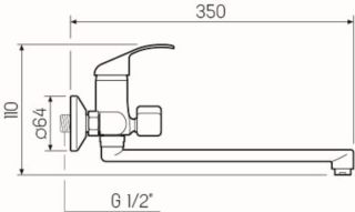 Смеситель для ванны с душем РМС SL128-006E хром