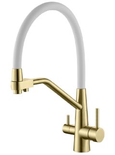 Смеситель для кухни Splenka S71.62.03 с подключением фильтра золотой сатин