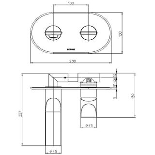 Встраиваемый смеситель для раковины Bossini Apice Z00549.073 чёрный матовый