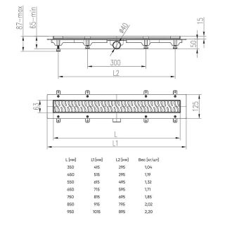 Душевой лоток Veconi Harmony 950 V950H с решеткой Хром глянцевый