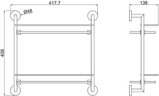 Стеклянная полка Allen Brau Priority 6.31015-BN Никель брашированный