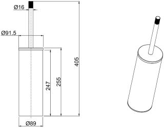 Ершик для унитаза Allen Brau Priority 6.31009-BN Никель брашированный