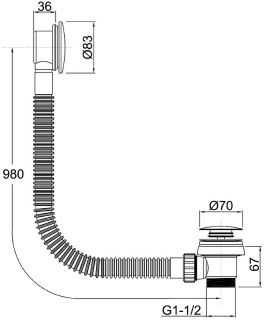 Слив-перелив Allen Brau Priority 5.31027-BN click-clack Никель брашированный