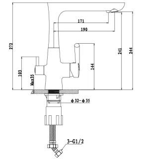 Смеситель для кухни GranFest 3223 топаз