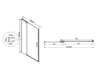 Душевая дверь Vincea Extra VDP-1E8090CL 80/90 см