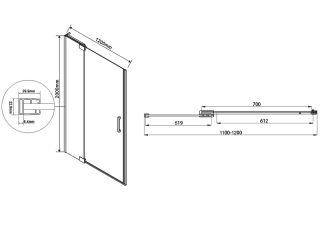 Душевая дверь Vincea Extra VDP-1E1112CL 110/120 см