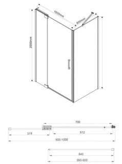 Душевой уголок Vincea Extra VSR-1E901090CL 90/100 x 90 см