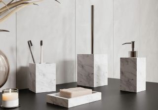 Стакан для зубных щеток WasserKRAFT Kammel K-9128 Белый мрамор