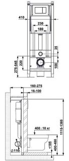 Комплект Berges 4в1 042447: инсталляция ATOM Line 410 кнопка хром глянец унитаз Okus сиденье Okus Slim SO