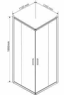 Душевой уголок Vincea Garda 120х110 VSS-1G1112CH профиль Хром стекло шиншилла