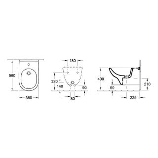 Биде Villeroy Boch O.Novo 54600001 подвесное Альпийский белый