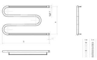 Водяной полотенцесушитель Тругор М1 с креплениями и полкой 60x60см хром М1/6060Пs