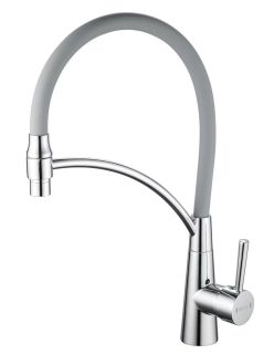 Смеситель для кухни Shevanik S743-9 серый/хром