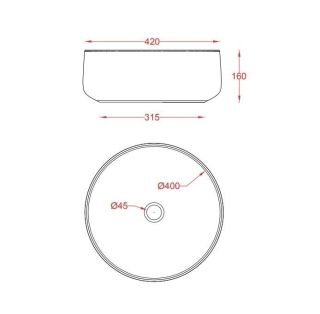 Раковина ArtCeram Cognac COL001 38 00 Blu avio 42 см