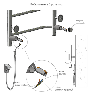 Электрический полотенцесушитель Тругор Пэк 20кв 60x40см хром Пэк20кв/6040