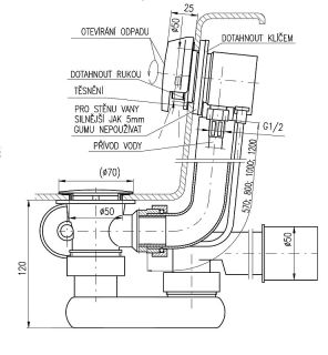 Слив-перелив Rav Slezak NP0002/570Z Click-Clack Золото