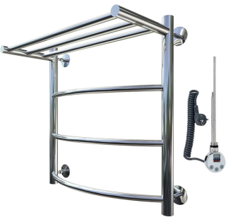 Электрический полотенцесушитель Тругор Приоритет 1 П с полкой 60x50см хром Приоритет1/элТЭН6050П