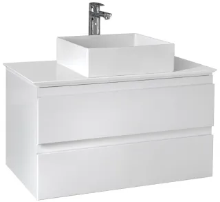 Тумба под раковину Jacob Delafon Madeleine EB2083-J5 со столешницей и подсветкой 80 см белый блестящий