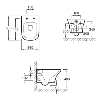 Инсталляция Jacob Delafon E21772RU-00 с безободковым унитазом Vox сиденье микролифт