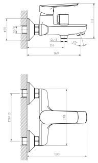 Смеситель для ванны ESKO Lagos LG 54 СНГ хром