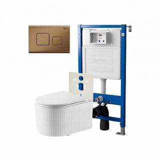 Комплект унитаза с инсталляцией Point Элемент PN48288BB с сиденьем Микролифт