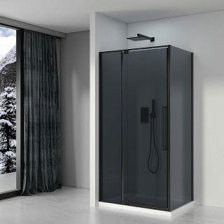 Душевой уголок Black&White Stellar Wind 812900G 90x90 см профиль чёрный матовый стекло тонированное