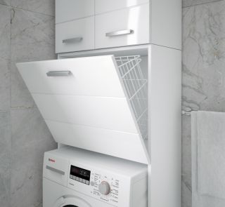 Стойка с бельевой корзиной Corozo Денвер под стиральную машину 65см белый SP-00000562