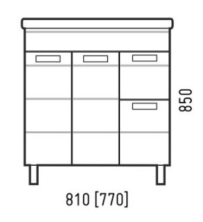Тумба под раковину Corozo Денвер Z2 80см белый SD-00000531