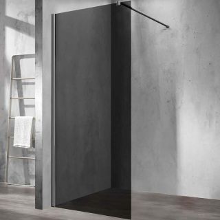 Душевая перегородка Vincea Walk-In 80 VSW-1H800CGGM профиль Вороненая сталь стекло тонированное