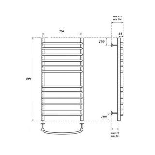 Полотенцесушитель электрический Point Альфа PN05158SE 50x80см П12 хром