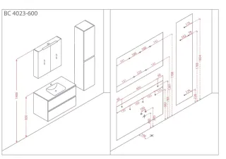 Тумба с раковиной Orans BC-4023-600 W 4023600WUV005 60 см белый
