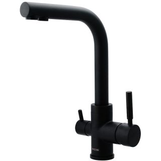 Смеситель для кухни Swedbe Selene Plus K8149M в комплекте с фильтром Аквафор Морион чёрный матовый