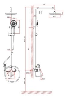 Душевая стойка DQ Bayern.F?rth DA1524701B18 с гигиеническим душем хром