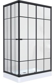 Душевой уголок Niagara NG-0118-14 с поддоном 100x80см чёрный/прозрачное