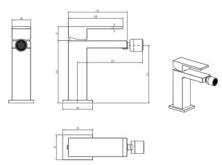Смеситель для биде Boheme Qubic 476-NB никель брашированный