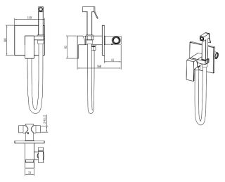 Гигиенический душ Boheme Qubic 477-CR со смесителем хром