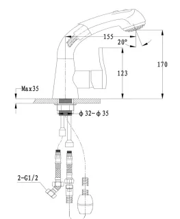 Смеситель для кухни GranFest  3773 черный