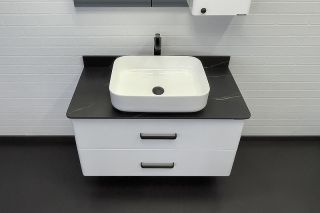 Тумба с раковиной Comforty Амстердам 95 00-00014001 подвесная Белая