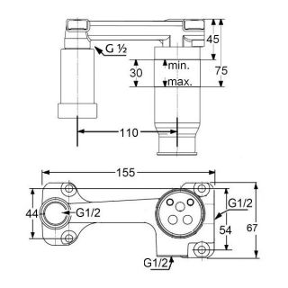 Смеситель KLUDI BOZZ SET 382440576S для раковины настенный встраиваемый со скрытой частью в комплекте