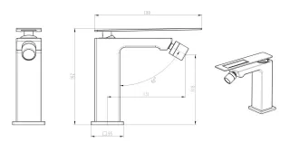 Смеситель для биде Boheme Q 146-WUW.2 белый/синий