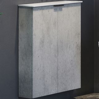 Подвесной шкаф Comforty Моно 60 00-00014968 Бетон светлый, с белой столешницей